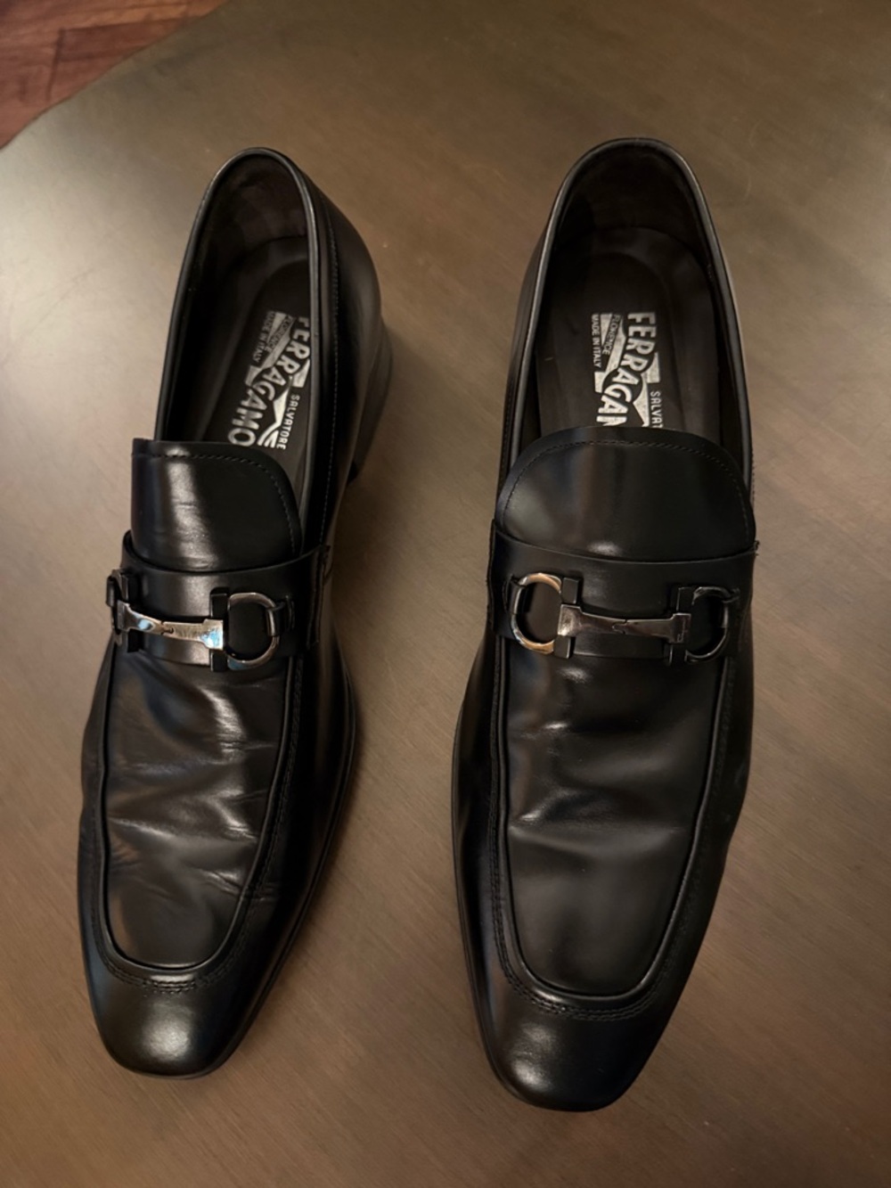 Salvatore Ferragamo Black Leather Bit Loafers